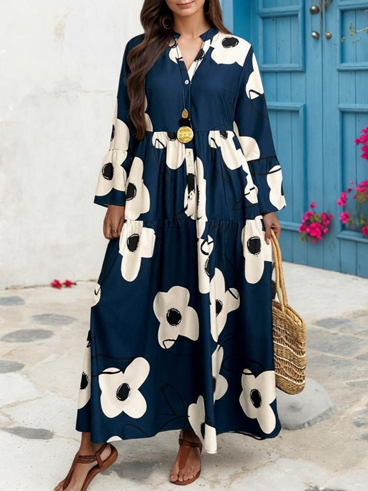 Midi Skirt Floral - فساتين نسائية بمقاسات كبيرة من XL