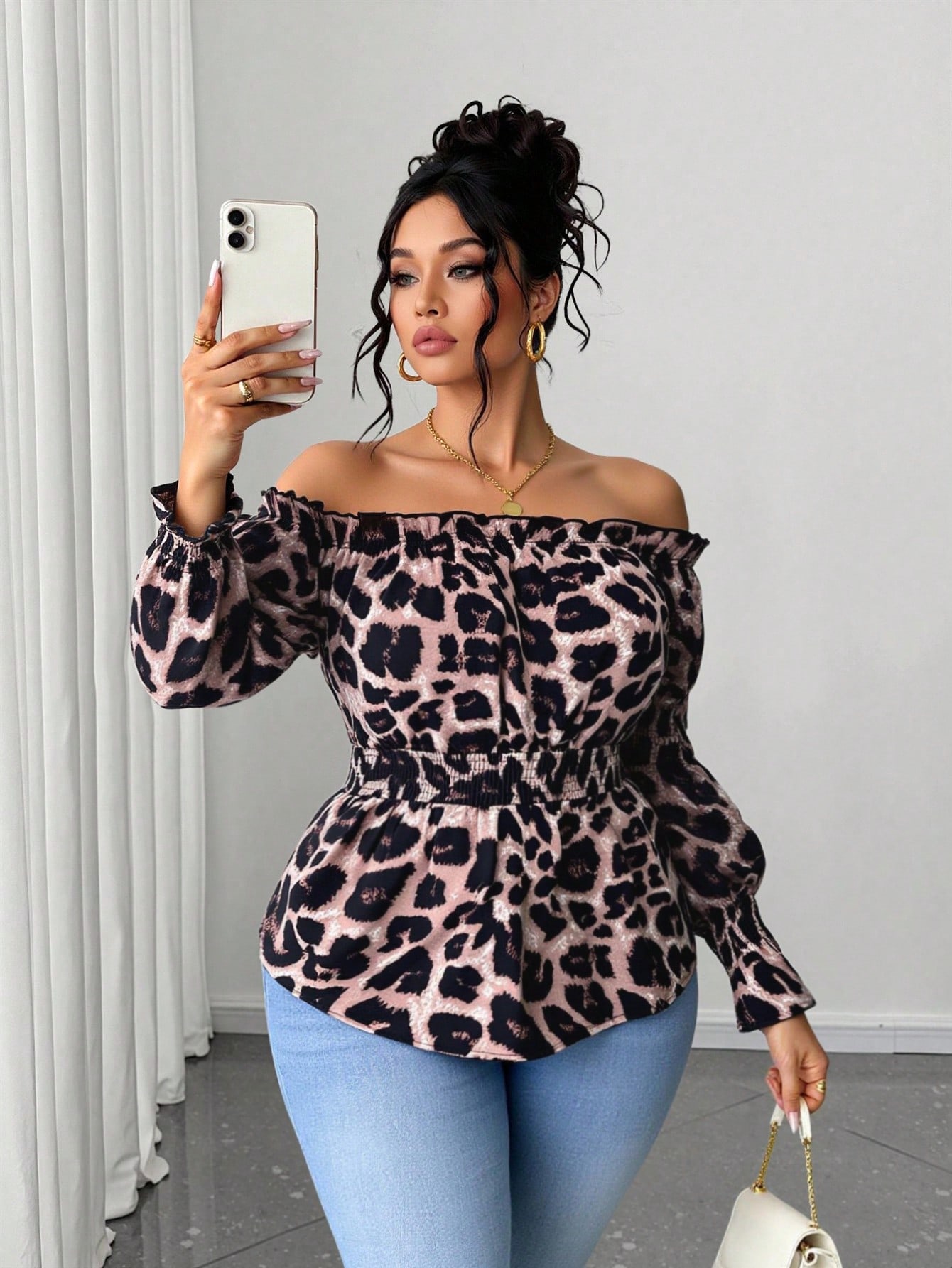 بلوزة نسائية بمقاسات كبيرة بطب - مراجعة Blouse Off Shoulder وسعره