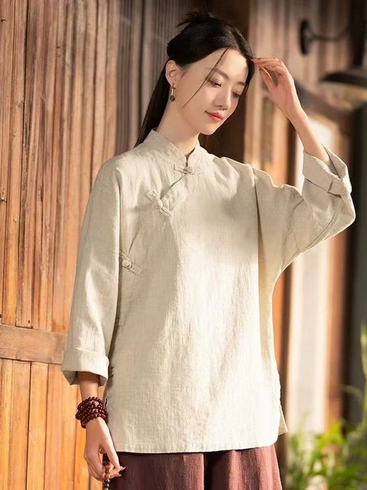 طقم قميص فضفاض بأكمام طويلة من - مراجعة Linen Pant Wide وسعره