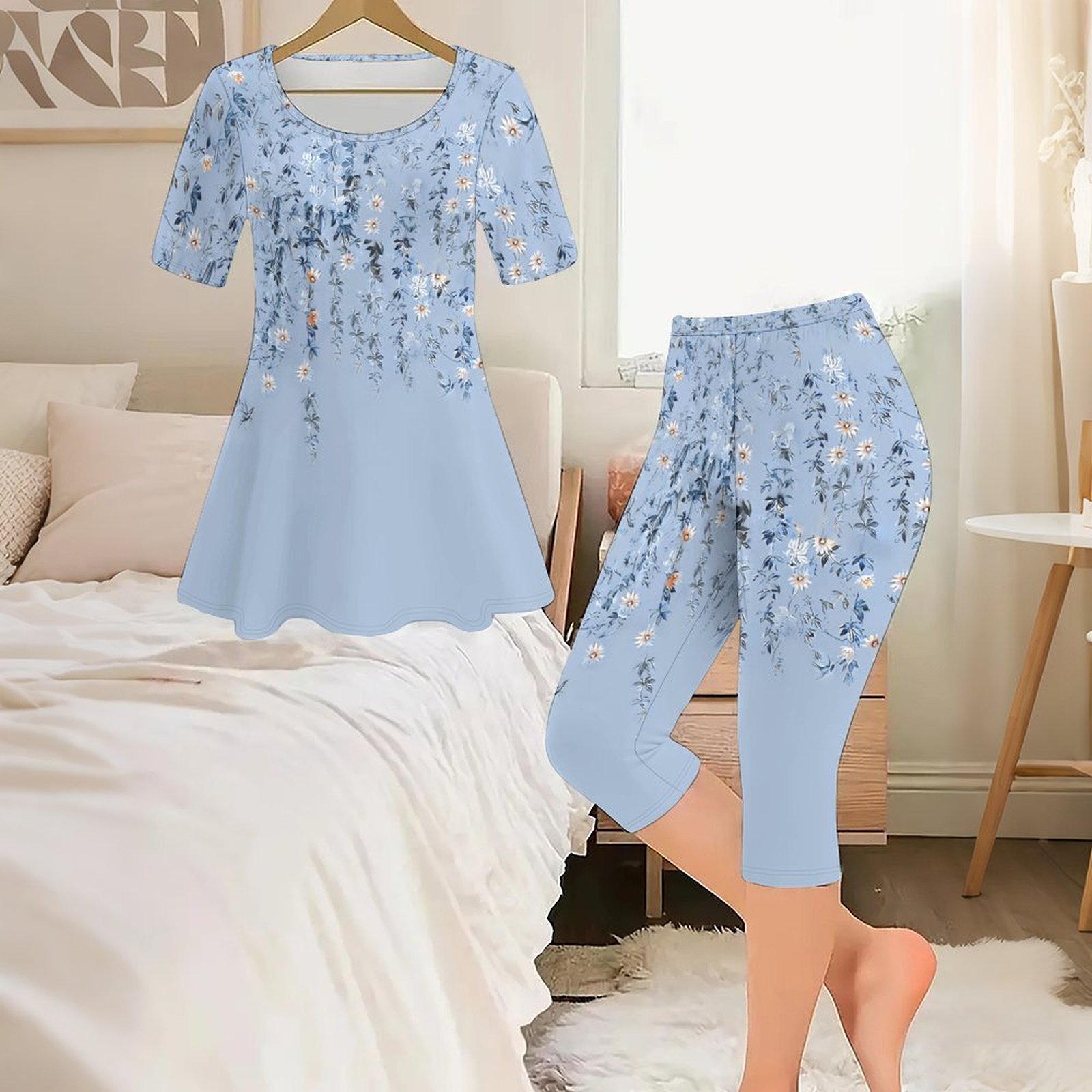 طقم من قطعتين بطباعة عتيقة للس - مراجعة Romper Floral Print وسعره